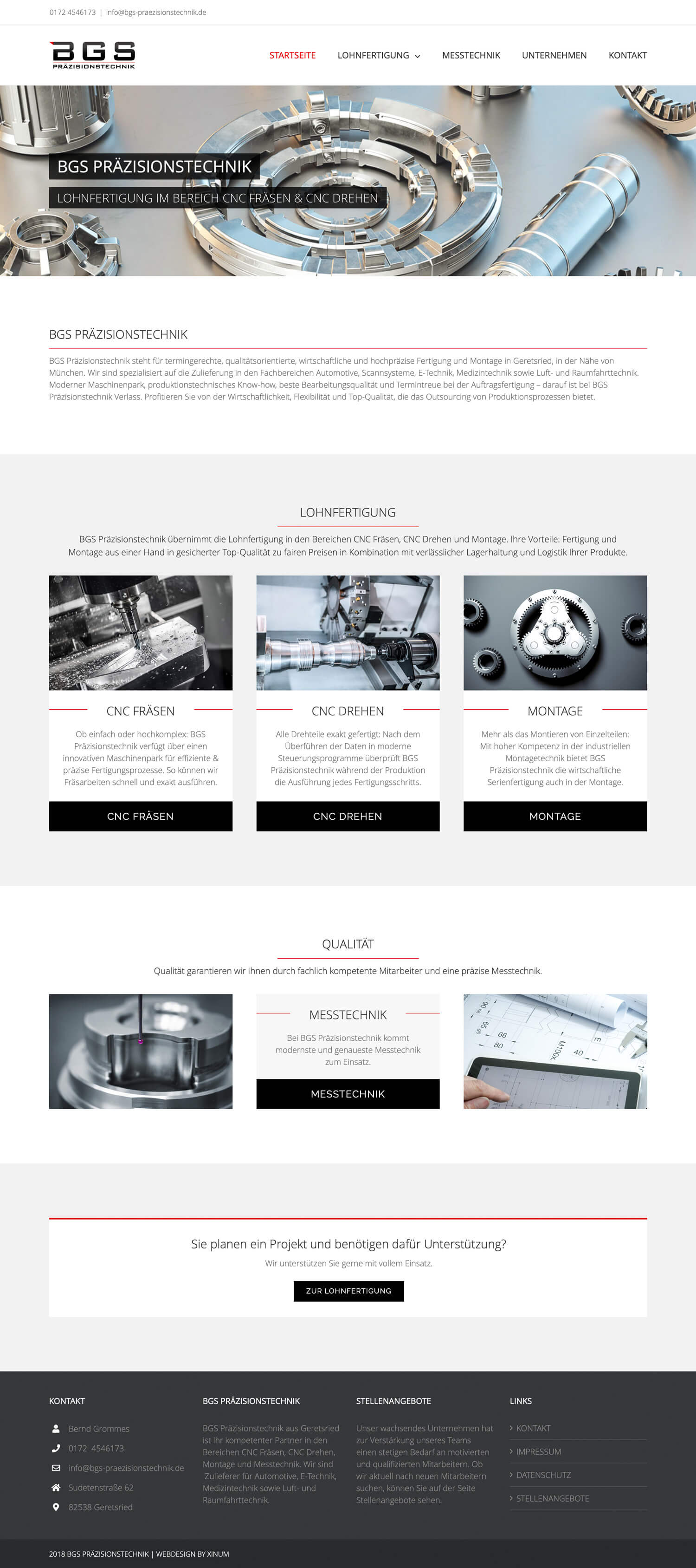 Website BGS Präzisionstechnik