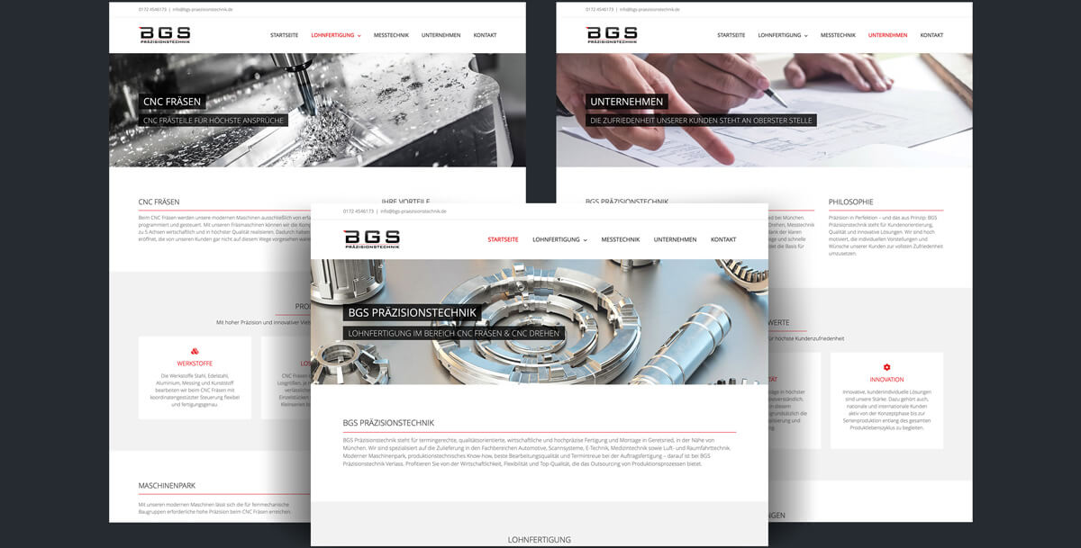 Website BGS Präzisionstechnik