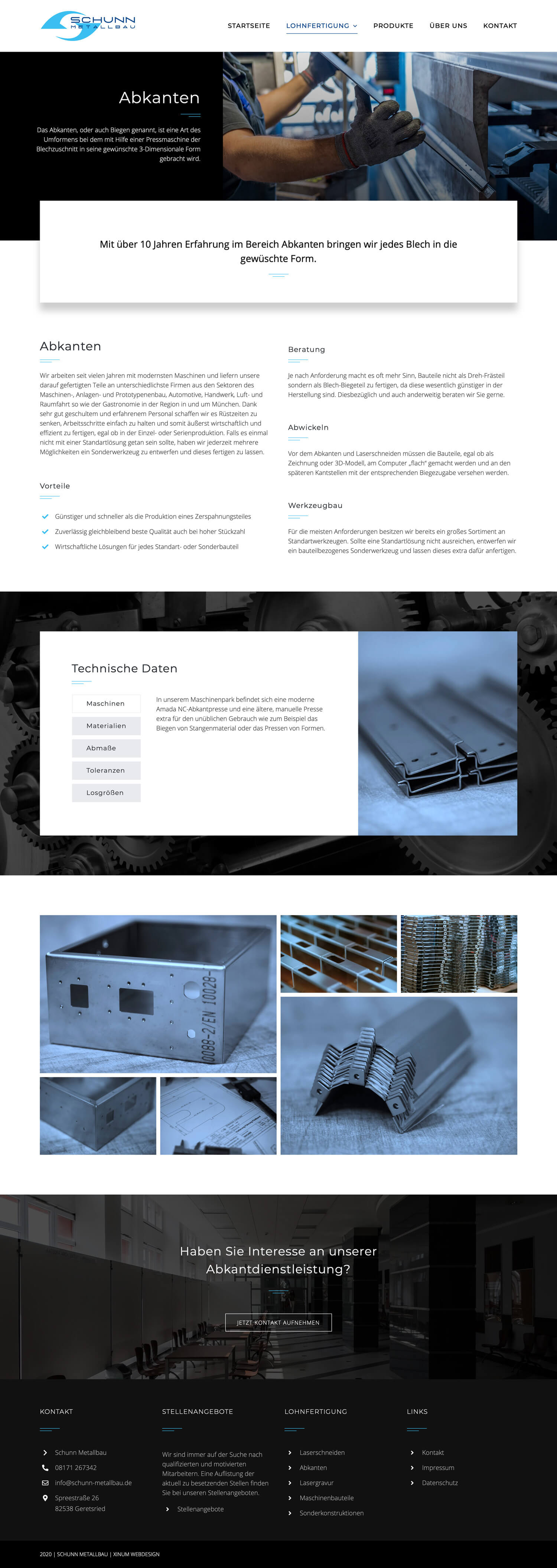 Website Schunn Metallbau
